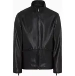PORSCHE DESIGN Roadster leather jacket Bunda kožená klasického střihu černá (Puristická kožená bunda z jehněčí kůže Nappa s vysokým límcem.)