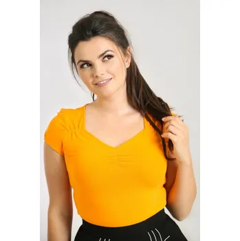 Hell Bunny retro top Mia - Orange Velikost: 5XL (UK 24)