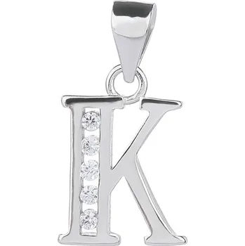 Přívěsek Bealio BEALIO Stříbrný přívěsek PÍSMENO K se zirkony 03-02890-0365