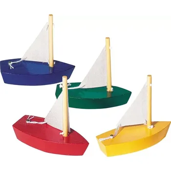Dřevěná hračka Goki Mini plachetnice 4 ks