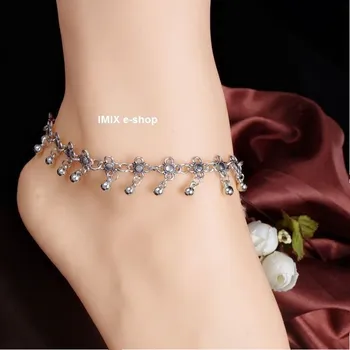 Náramek Turecký náramek na kotník Květinka s kuličkou