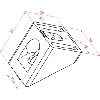 Příslušenství k 3D tiskárně Úhelník s 45° úhlem 30 mm