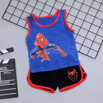 Spiderman Dětský bavlněný letní set - tílko + kraťasy s motivem "Spiderman" Barva: modrá, Velikost: 120/5T