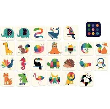 Dřevěná hračka Vilac dřevěné pexeso duhová zvířátka