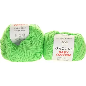 Příze Příze Baby Cotton, 3466, neon světle zelená