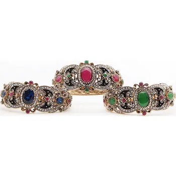 Náramek Luxusní orientální náramek zdobený ASIRA Tmavě červená