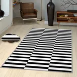 ASIR Koberec (140 x 220) EEXFAB747 černé a bílé pruhy