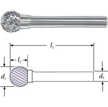Fréza SGS 22853 (SD-53M) - Fréza technická SD-53M kulová pr. 5,0x4,7mm, stopka 3mm