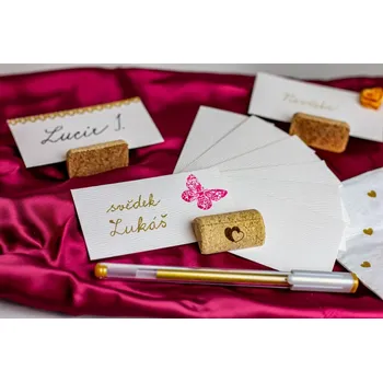 Umělecký papír Jmenovky 9 x 5 cm - strukturovaný papír kůra cedru 300g - 20 ks