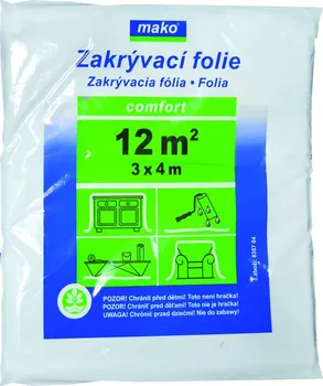 Zakrývací fólie na malování MAKO Komfort 835704 zakrývací folie středně silná transparentní 3 x 4 m