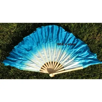 Karnevalový doplněk Malý Dívčí hedvábný vějíř s přesahem - více barev Modrá