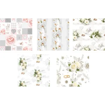 Dárková taška Balicí dárkový svatební papír - mix - 70 cm x 2 m