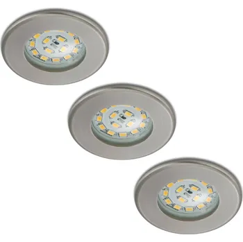Lampička Briloner Sada 3 LED podhledových svítidel Nikas IP44 nikl Hliník / šedá / zinek 3 x 5 W LED - Doprava zdarma