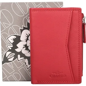 Menší dvouoddílová červená kožená peněženka Charro no. 001