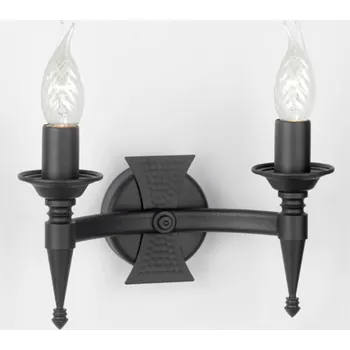 Lampička Elstead Dvouzdrojové nástěnné světlo SAXON černá černé 2 x 60 W - Doprava zdarma