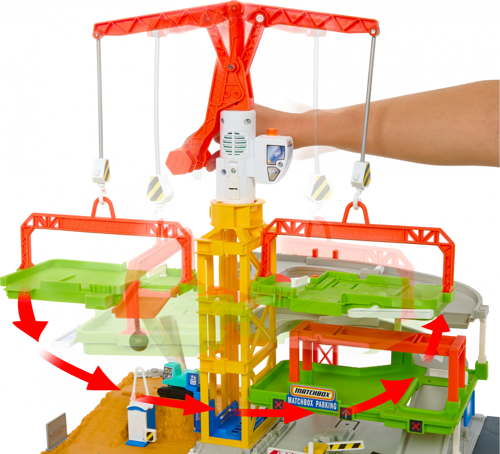 foto Garáž Mattel Matchbox Epic Construction Yard Action Drivers staveniště