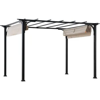 Zahradní stan Sunjoy ocelová pergola / altán 3x4 GIONA - 277cm x 363cm, bílá | A106005600