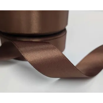 Stuha Atlasová stuha šíře 24 mm, hnědá
