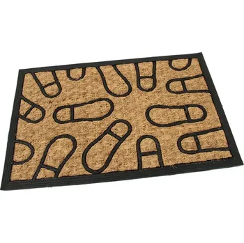 Rohožka Kokosová čisticí venkovní vstupní rohož FLOMA Rectangle - Traces - délka 40 cm, šířka 60 cm, výška 0,8 cm (89897010) FLOMAT
