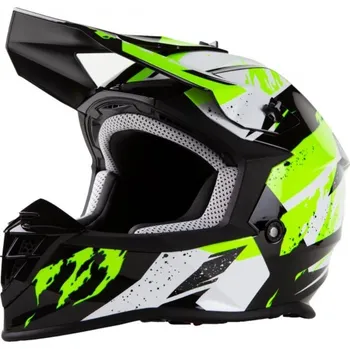 Helma na motorku MAXX MX 633 motokrosová přilba černozelená reflex Velikost.: XS