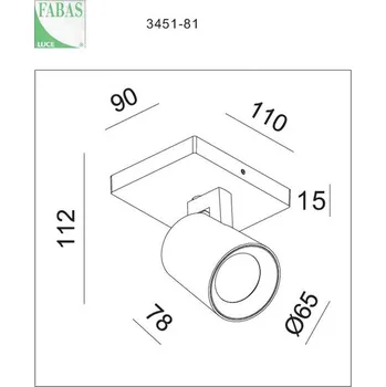 Lampička Fabas Luce Bodové svítidlo Modo, 1 světlo, černé, ozdobné kroužky, GU10, hliník černá 1 x 35 W - Doprava zdarma