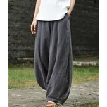 Dámské dlouhé široké kalhoty z přírodní bavlněné příze Thao Šedá XXXXXL