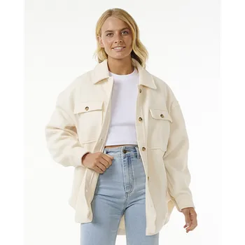 Dámská bunda Bunda Rip Curl HIGH TIDE FLEECE SHACKET Off White velikost XS