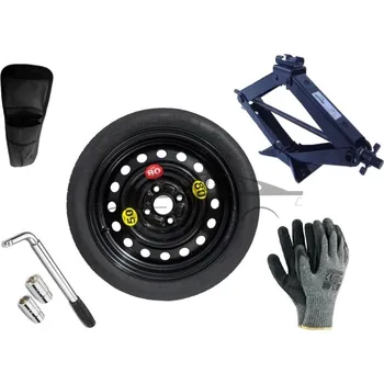 Plechové kolo Sada - Dojezdové kolo SEAT Mii R15 4x100x57,1 + gola klíč + hever + obal na hever