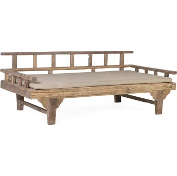 Stylová dřevěná lavice Natural s polštářem 200cm