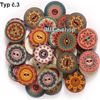 Ozdoba do vlasů Orientální dřevěný knoflík velký s mandalou Typ č.08