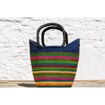 Hammershus Fairtrade Bolga koš premium ve tvaru U z Ghany, různé barvy, 45 cm Barva koše: Lotta