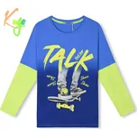 Chlapecké tričko dl.r. Kugo HC0722 modré - zelené rukávy