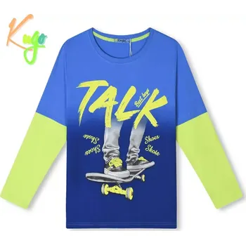 Chlapecké tričko dl.r. Kugo HC0722 modré - zelené rukávy