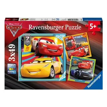 Ravensburger Kinderpuzzle - 08015 Bunte Flitzer - Puzzle für Kinder ab 5 Jahren, Disney Cars Puzzle mit 3x49 Teilen (DE)