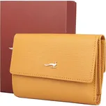 Luxusní dvouoddílová kožená peněženka Marta Ponti no. 001 hořčicová