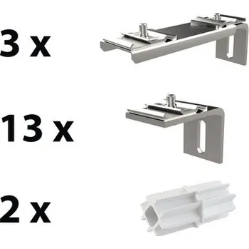 Sada nástěnných držáků Alca stříbrná bílá AS-SET04