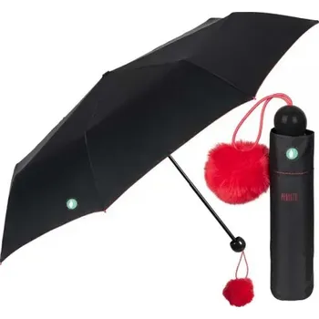 PERLETTI Dámský skládací deštník POM-POM/červená, 26098