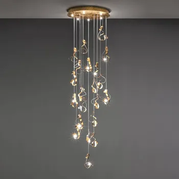 Knikerboker Curve LED závěsné světlo, 20x, zlatá - designové prvky - délka 9 cm, šířka 14 cm, výška 24 cm zlatý LED celkem 40 W - Doprava zdarma