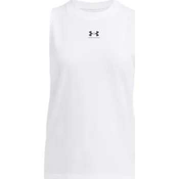 Dámské funkční tílko Under Armour RIVAL MUSCLE TANK W bílé 1383659-100 - M | UK 13,5K | US 1