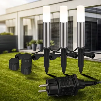 Briloner LED zemní lampa 3925032 12V 3x startovací sada nerezová ocel Ø 4 cm 3 x 1 W LED - Doprava zdarma