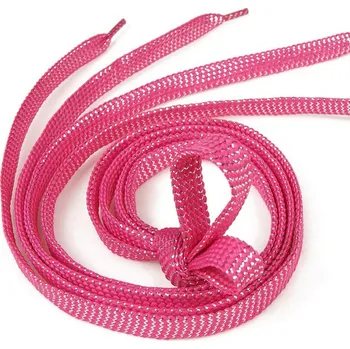 Tkaničky do bot Tkaničky do bot nebo do mikiny, jeden pár - Tmavě růžové a stříbrné, 110 cm