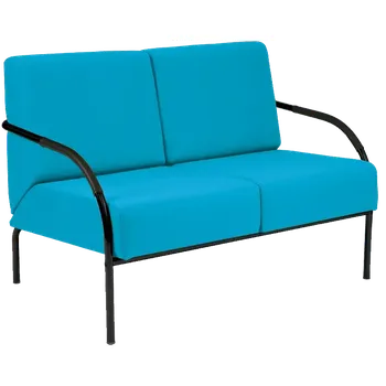 Pohovka SPA 2 černý lak, látka SUE S 65 - látka tyrkysová