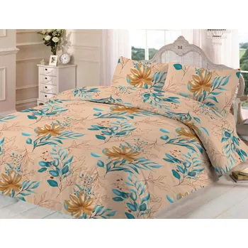 Povlečení Top textil Bavlněné povlečení Béžové léto 140x200, 70x90 cm