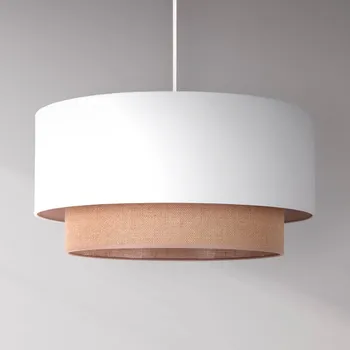 Duolla Závěsné světlo BohoØ 45 cm 1žárovka bílá/juta - Stříška - Ø 10 cm, výška 3 cm bílá, hnědá 1 x 15 W LED - Doprava zdarma