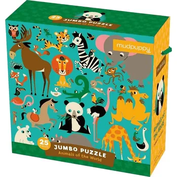Puzzle Mudpuppy jumbo puzzle zvířátka z celého světa 25 dílků
