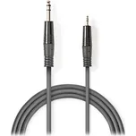 NEDIS stereo audio kabel/ 6,35 mm zástrčka - 3,5 mm zástrčka/ šedý/ 1,5m