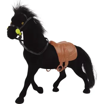 Lean Toys Figurka černého koníka s hnědým sedlem