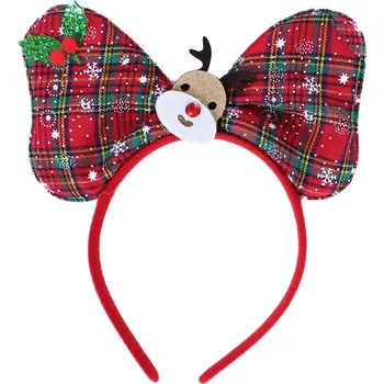 Karnevalový doplněk RAPPA Vánoční čelenka motýlek se sobem