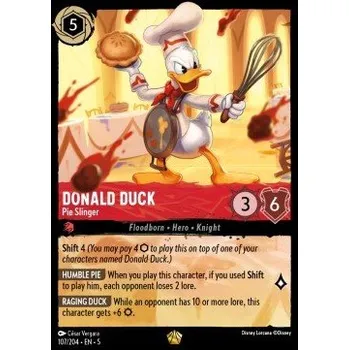 Sběratelská karetní hra Lorcana SSK 107/204 Donald Duck - Pie Slinger (V.1) - Shimmering Skies Stav: Near Mint, Verze: NORMAL