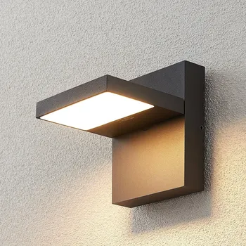 Venkovní osvětlení Venkovní nástěnné svítidlo Lucande LED Silvan, antracit, IP65, 14 cm grafitově šedá (RAL 840-M) 1 x 12 W LED - Doprava zdarma